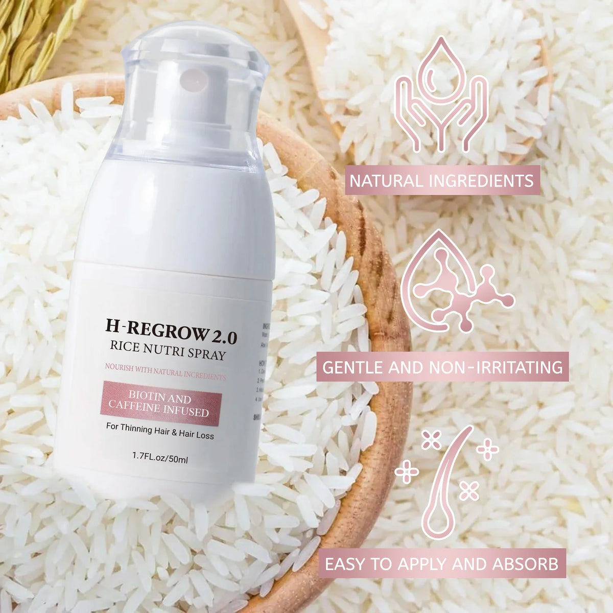 Eau de Riz Fermentee – Croissance & Brillance