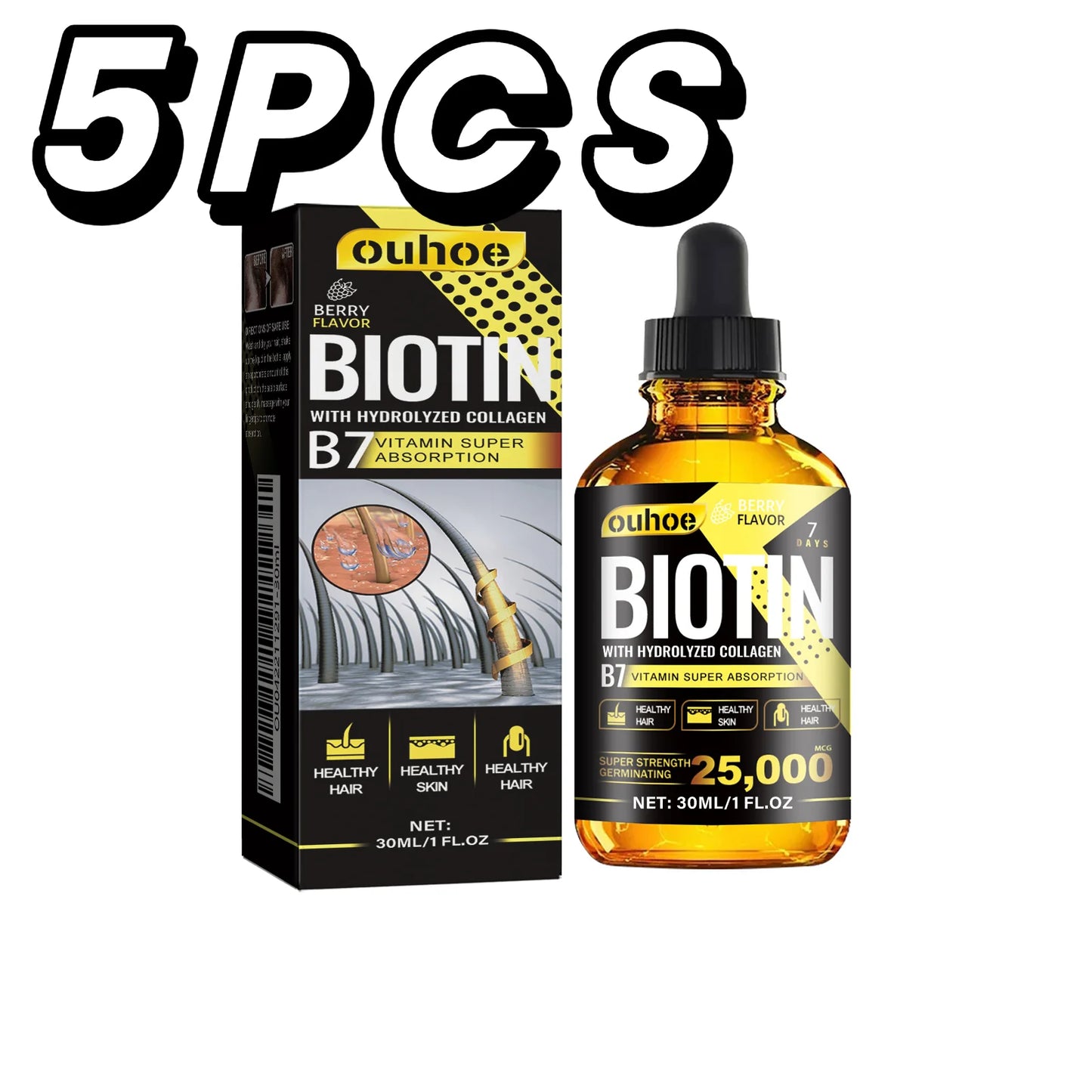 Huile Biotine & Collagene – Fortifiant Cuir Chevelu